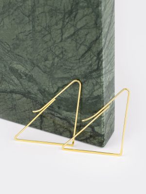 Long thread triangle earrings