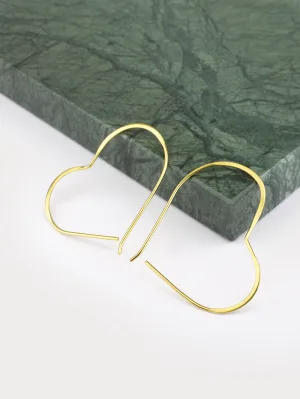 Pendientes corazón de hilo