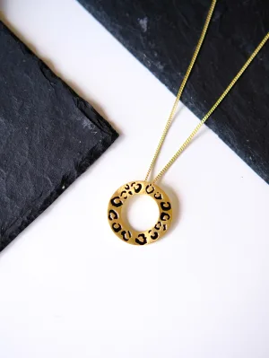 Collar círculo grande leopardo