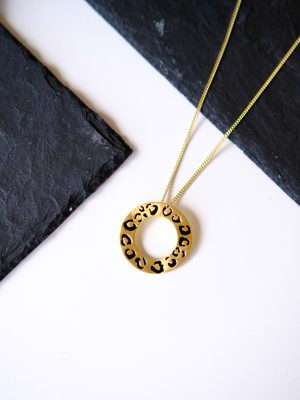 Collar círculo grande leopardo