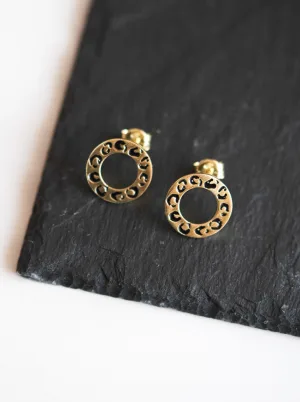 Pendientes círculo pequeño leopardo