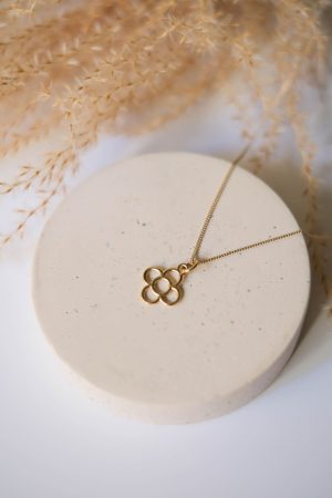 Collar flor de Barcelona media oro 9 k