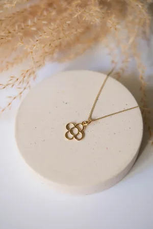 Collar flor de Barcelona mediana oro 9k