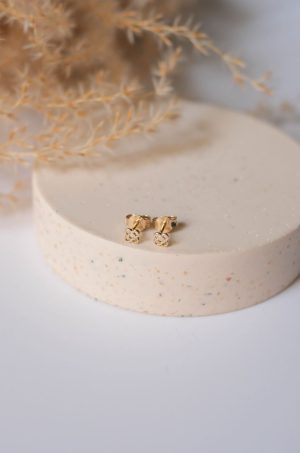 9 k gold Barcelona mini flower earrings
