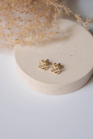 9 k gold Barcelona small flower earrings