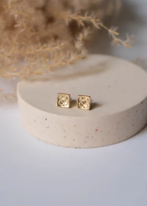 Pendientes panot flor de Barcelona oro 9k