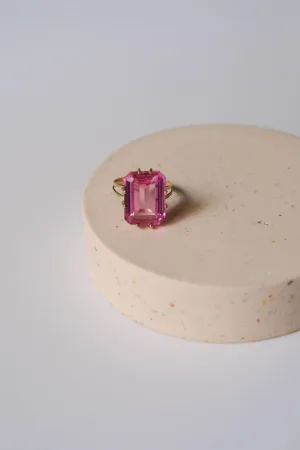 Anillo o zafiro rectangular de 9k